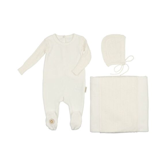 Mon Tresor GirlsLuxe Texture Layette Set White